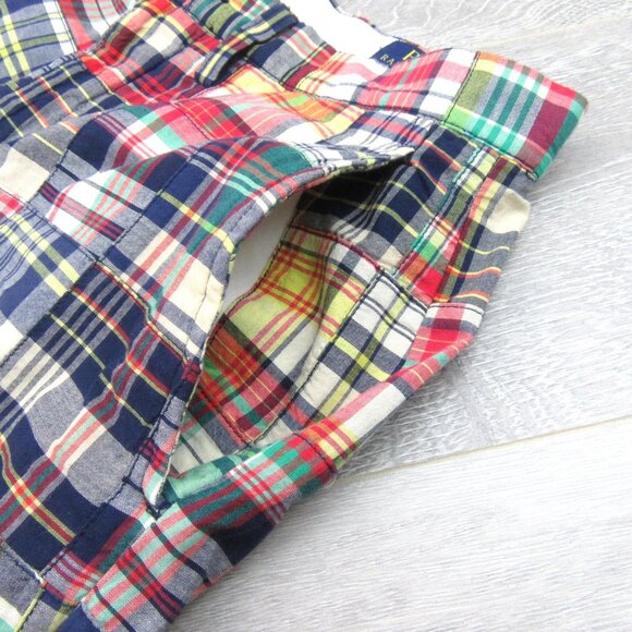 Polo Ralph Lauren Patchwork Madras Chino Shorts Classic Fit 9" Mens Size 33 NEW - Picture 4 of 15